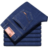 Men's Soft Business Denim Trousers – Light Luxury Stretch Slim Fit  Adomoo